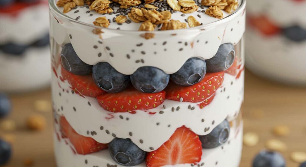 7-Day Vegetarian Breakfast Meal Plan for BeginnerGreek Yogurt Parfait with Berries and Granola