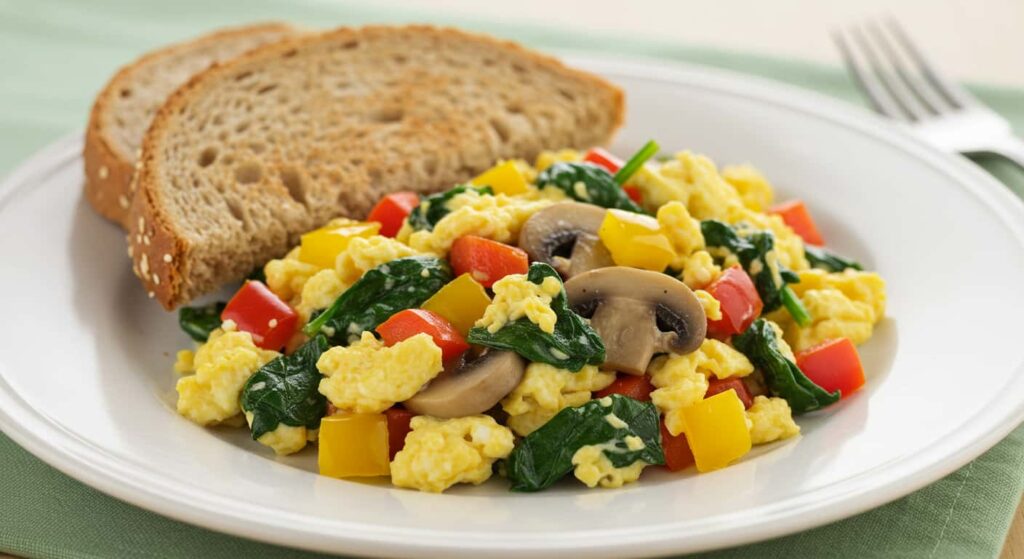 Veggie Egg Scramble with Whole Grain Toast